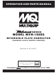 MULTIQUIP Mikasa MVH-150D2 Operation And Parts Manual