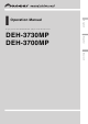 Pioneer DEH-3730MP Operation Manual