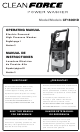 CleanForce CF1800HD Operating Manual