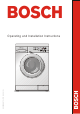 Bosch WFC40810 Operating And Installation Instructions