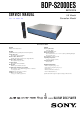Sony BDP-S2000ES Service Manual