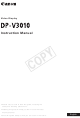Canon dp-v3010 Instruction Manual
