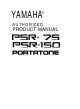 Yamaha PSR-75 portatone Product Manual
