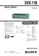 Sony DVX-11B Service Manual