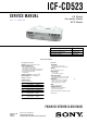 Sony ICF-CD523 Service Manual