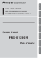 Pioneer PRS-D1200M Owner's Manual