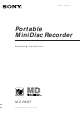 Sony MZ-R5ST Operating	 Instruction