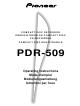 Pioneer PDR-509 Operating Instructions Manual