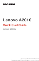 Lenovo a2010 Quick Start Manual