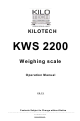 Kilotech KWS 2200 Operation Manual