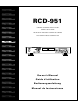Rotel RCD-951 Owner's Manual