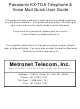 Panasonic KX-TDA Quick User Manual