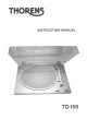 THORENS TD 158 Instruction Manual