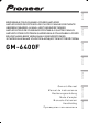Pioneer GM-6400F Owner's Manual