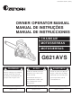Zenoah G621AVS Owner's/Operator's Manual