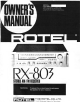 Rotel RX-803 Owner's Manual