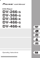 Pioneer DV-266-S Operating Instructions Manual