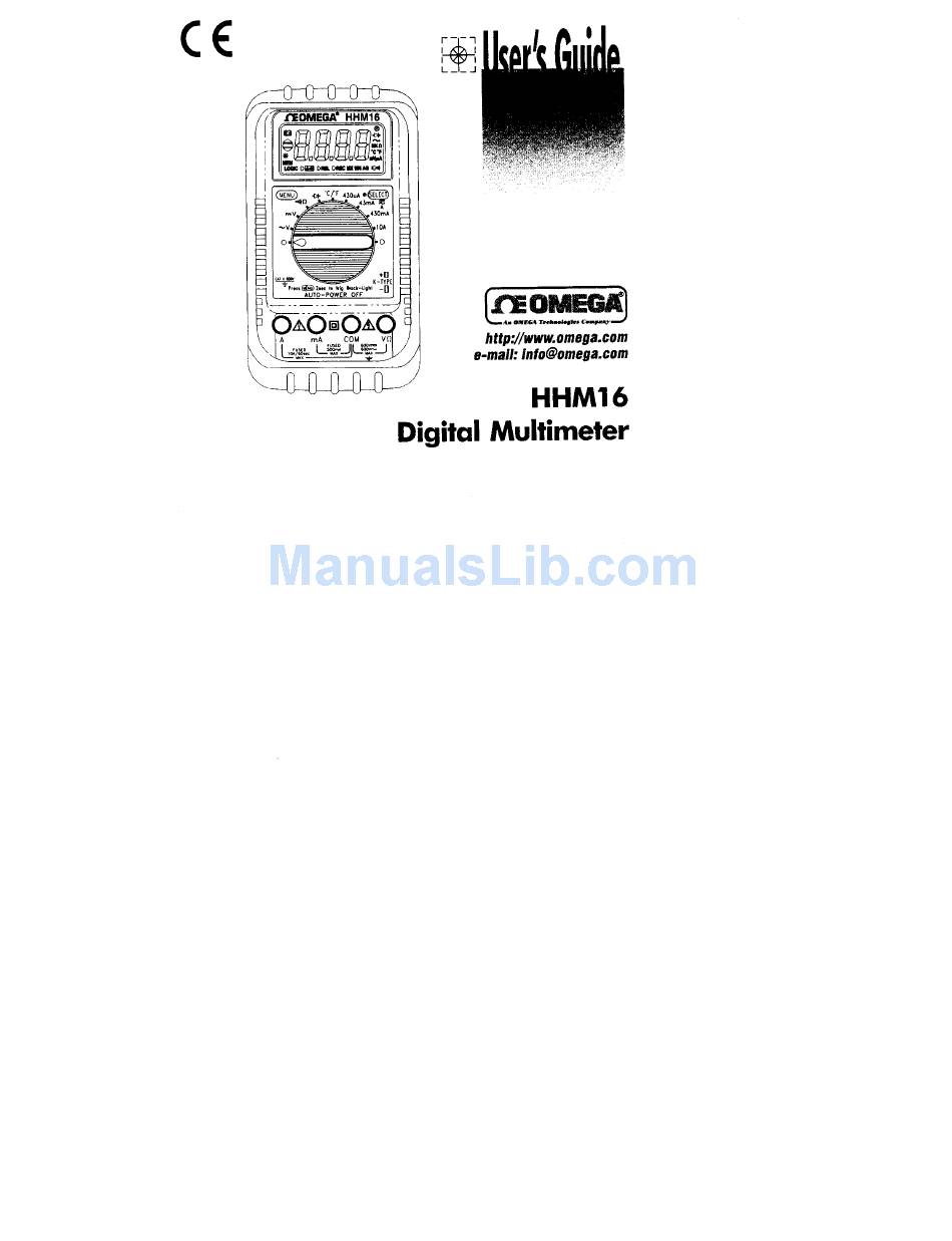 OMEGA HHM16 USER MANUAL Pdf Download | ManualsLib