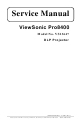 ViewSonic Pro8400 Series VS13647 Service Manual