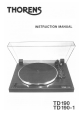THORENS TP 190 Instruction Manual