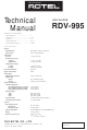 Rotel RDV-995 Technical Manual