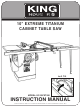 King Industrial KC-25FXT/i50 Instruction Manual