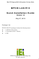 IEI Technology MPCIE-LAN-R10 Quick Installation Manual