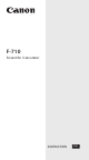 Canon F-710 Instruction