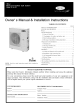Carrier 38GJ Owner's Manual & Installation Instructions