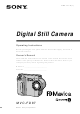 Sony MVC-FD87 Operating Instructions Manual