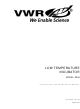 vwr 2005 Installation & Operation Manual