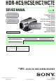 Sony HDR-HC5 Service Manual