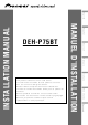 Pioneer DEH-P75BT Installation Manual