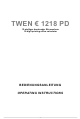 Triumph Adler TWEN 1218 PD Operating Instructions Manual
