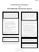 Dexter Laundry DCT30KC Series Operator's Manual