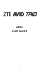 Zte AVID TRIO Z833 Start Manual