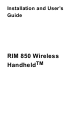 Blackberry RIM 850 Installation And User Manual