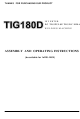 TOP GUN WELDING TIG180D Assembly And Operating Instructions Manual