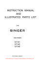 Singer 1371A1 Instruction Manual