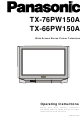 Panasonic TX-76PW150A Operating Instructions Manual