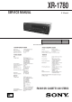 Sony XR-1780 E Model Service Manual