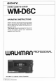 Sony WALKMAN PROFESSIONAL Operating Instructions Manual