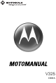Motorola V325 Manual