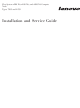 Lenovo Flex System x280 X6 Compute Node Installation And Service Manual