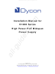 Dycon d1800 Series Installation Manual