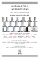 Sirius Range Hoods SU1 Installation Instructions Manual