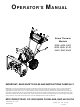 MTD 602E Operator's Manual