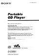 Sony D-CS901 Operating Instructions Manual