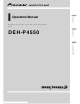 Pioneer DEH-P4550 Operation Manual