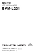 Sony BVM-L231 Operation Manual